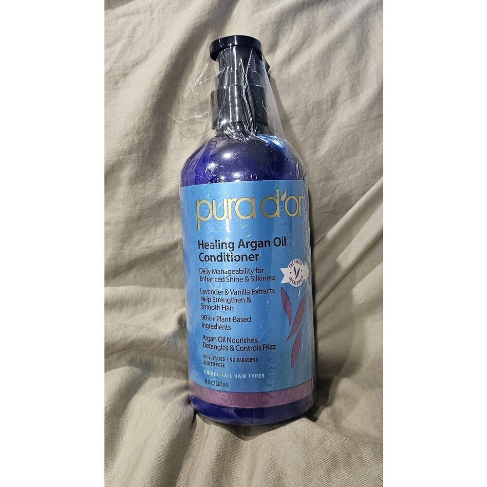 PURA D'OR Healing Argan Oil Conditioner Enhance Shine Lavender Vanilla 16oz